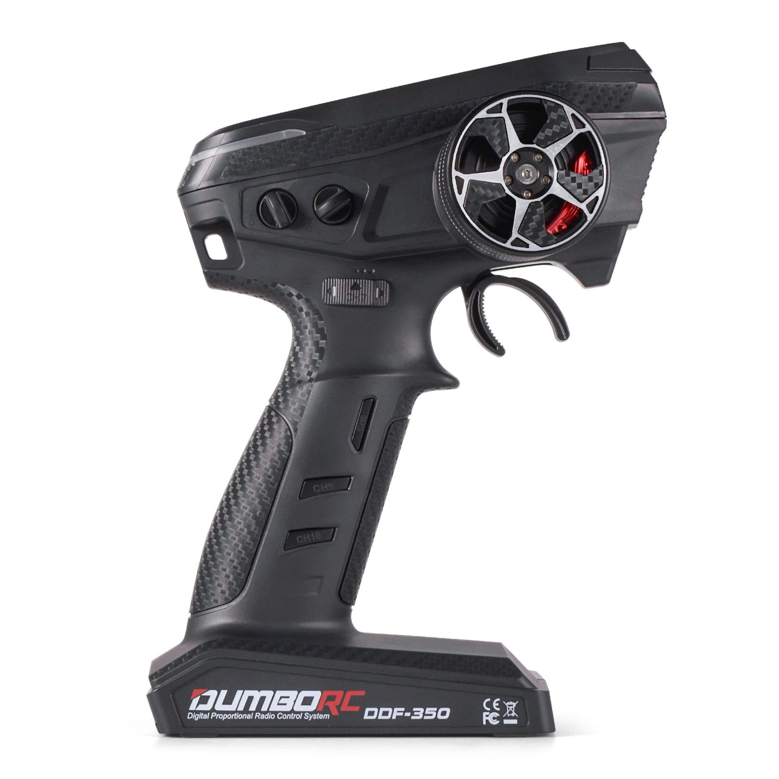 DUMBORC DDF-350 10CH RC Remote Controller 10 Channel 2.4Ghz Transmitter with M2 All-Metal Handwheel