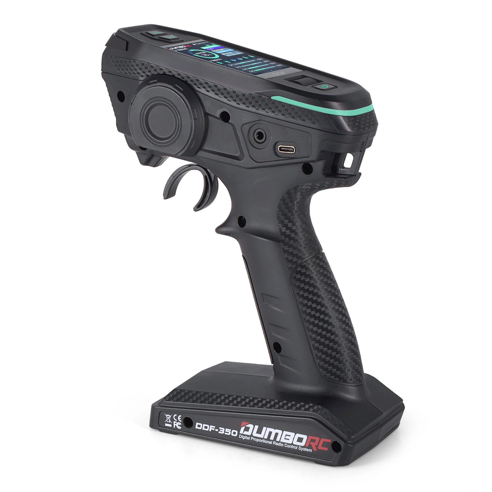 DUMBORC DDF-350 10CH RC Remote Controller 10 Channel 2.4Ghz Transmitter with M2 All-Metal Handwheel