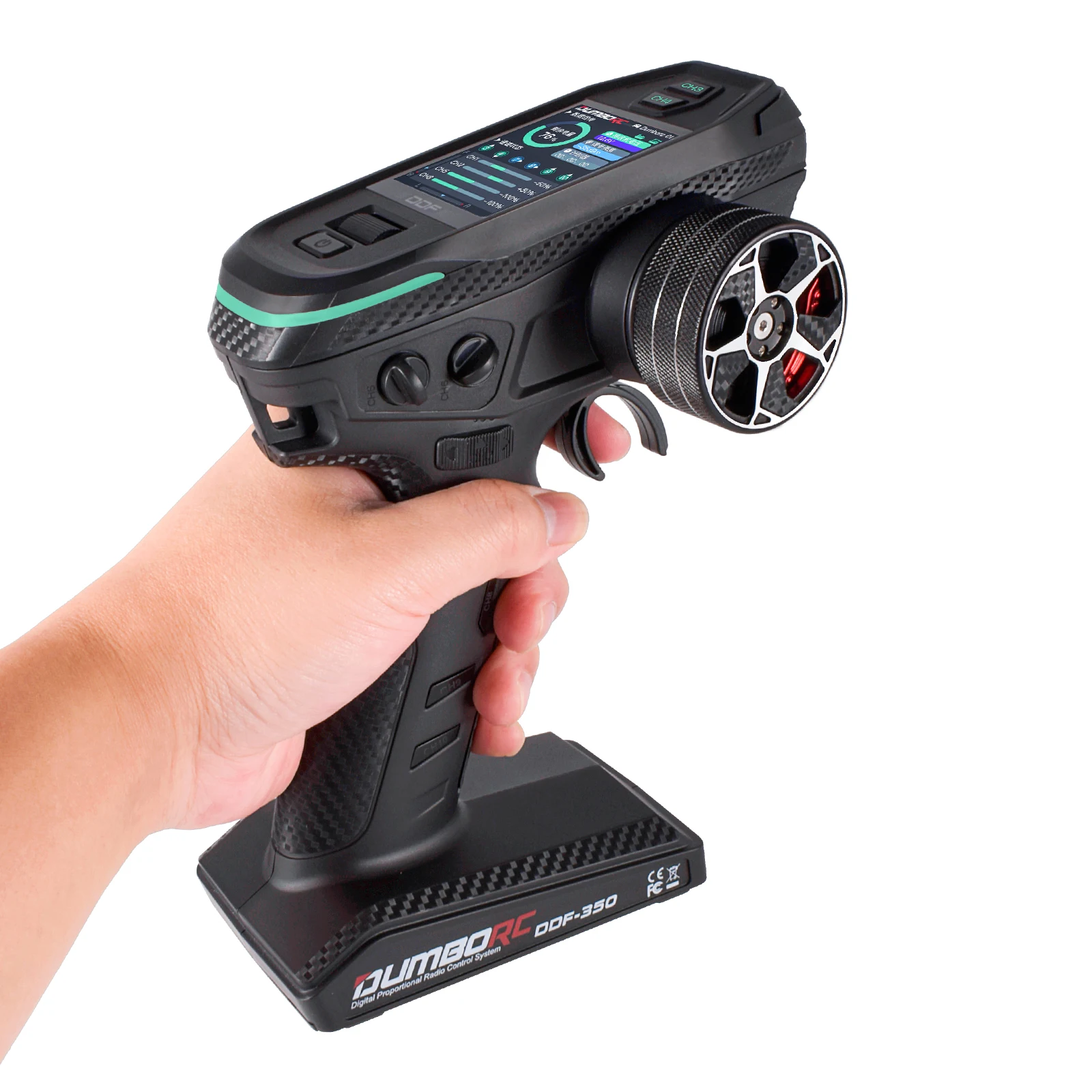 DUMBORC DDF-350 10CH RC Remote Controller 10 Channel 2.4Ghz Transmitter with M2 All-Metal Handwheel