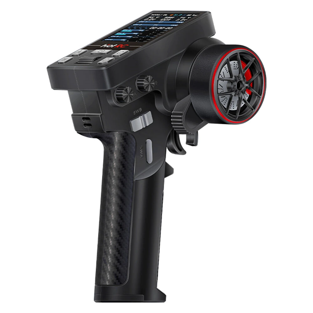 HOTRC CT-10B 2.4GHz 10CH FHSS 2.4-Inch Color Screen Remote Control Radio with F-10A Receiver