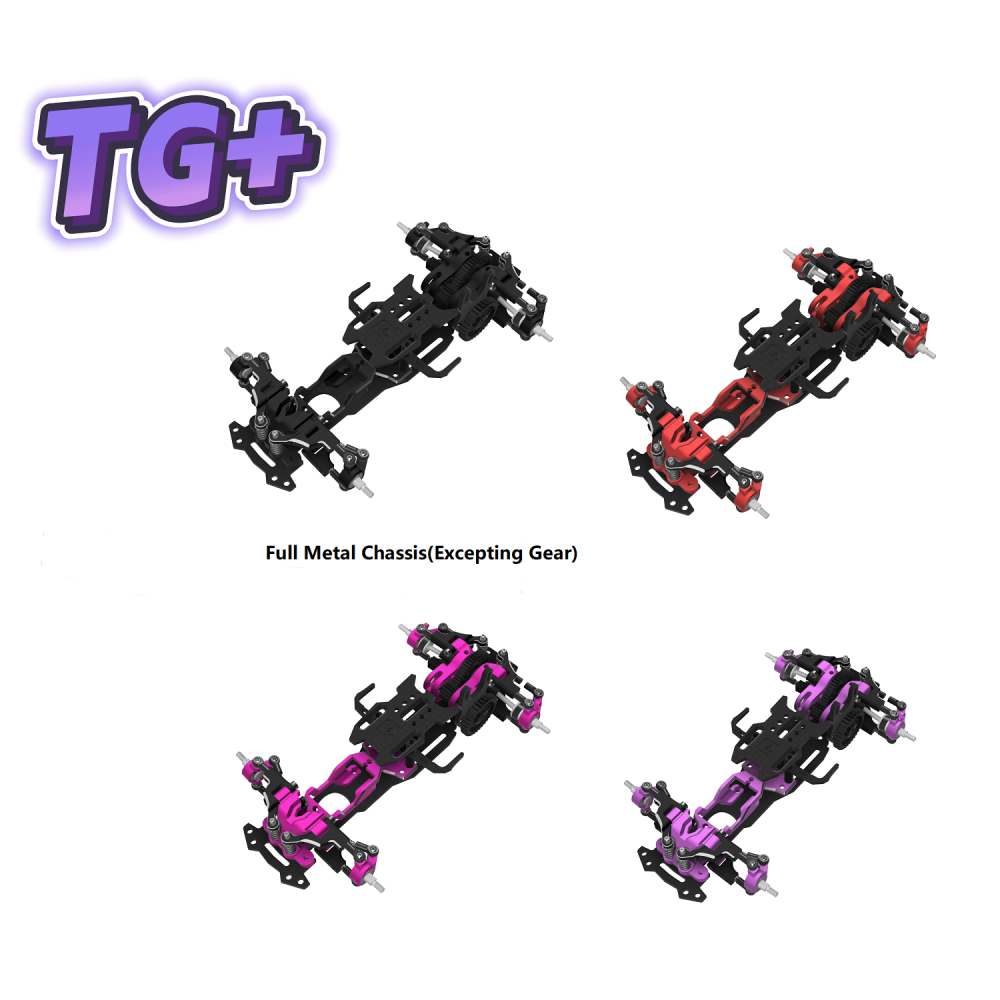 TG Super TG+1/24 1/28 RWD RC Drift Metal Chassis Kit Wheelbase 86-105mm