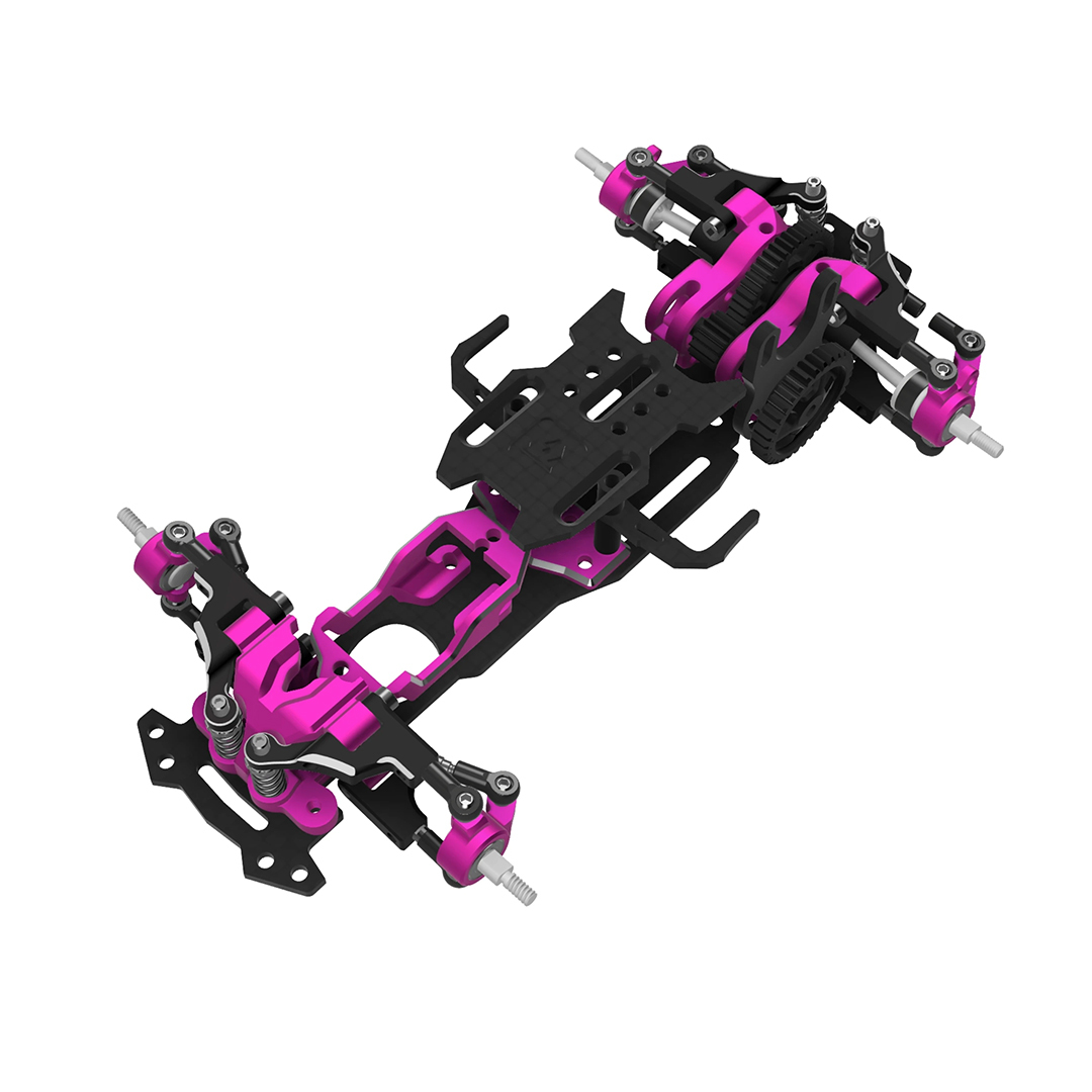 TG Super TG+1/24 1/28 RWD RC Drift Metal Chassis Kit Wheelbase 86-105mm