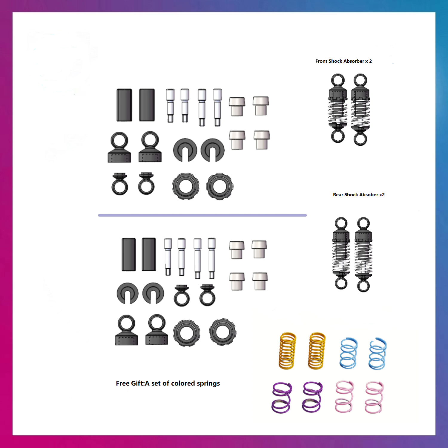 TG Super TGS Fire All-Metal OP Shock Absorbers with Full Set of Colored Springs