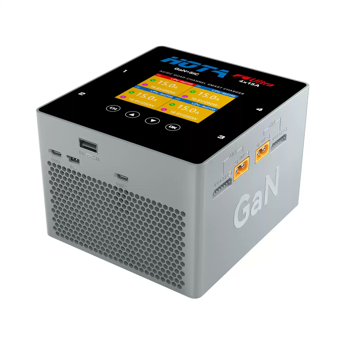 HOTA F6 Ultra AC500W DC1000W 4-Channel Smart Balance Charger with GaN+SiC Technology