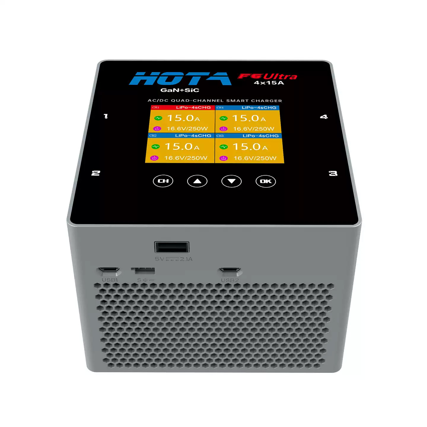 HOTA F6 Ultra AC500W DC1000W 4-Channel Smart Balance Charger with GaN+SiC Technology