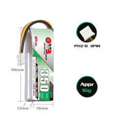 GNB 2S 7.6V 350/380mah Battery for RC Mini Drift Car PH2.0 Connector