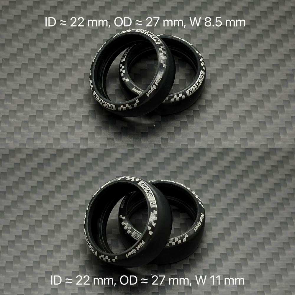 LSD 22mm Curved Tread Drift Tire for Mini-Z Cars Lightweight Internal Structure