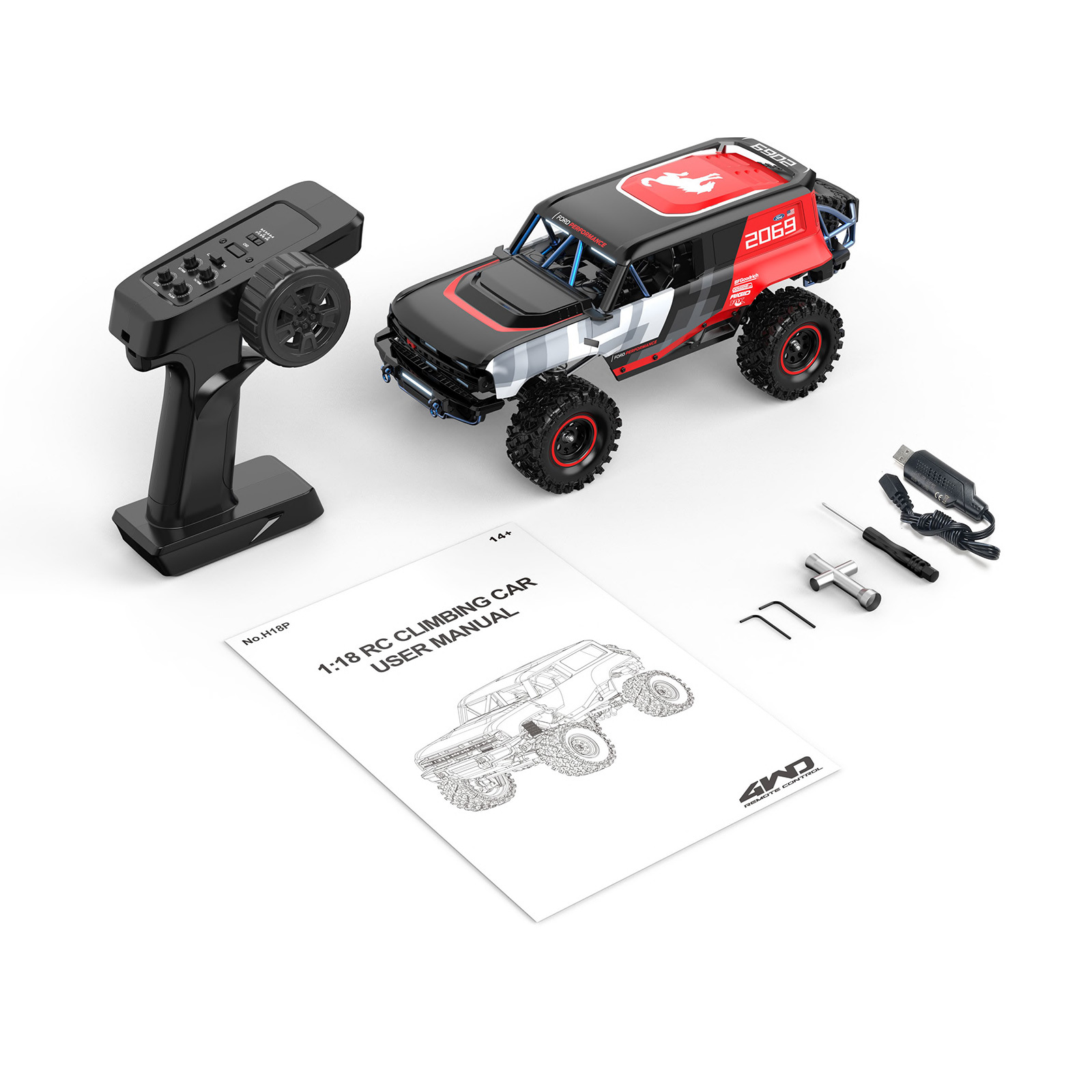 MJX Hyper Go H18P 1:18 RC Car Ford Bronco R Crawler