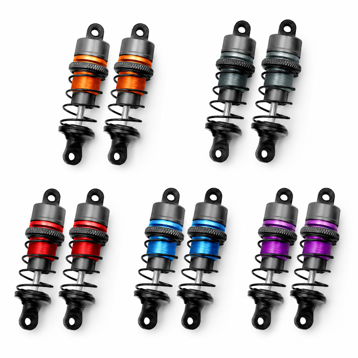 63mm Aluminum Oil-Filled Shock Absorbers for 1/10 RC Touring & Drift Cars (2PCS)