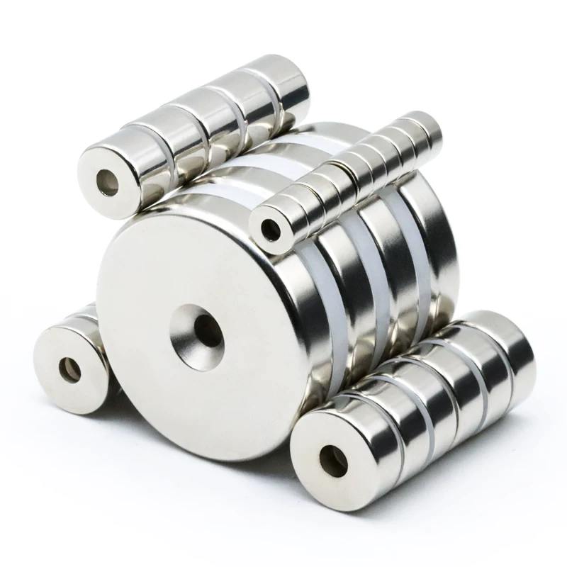 N52 Super Strong Round Magnet with Countersunk Hole 8mm Diameter 4PCS