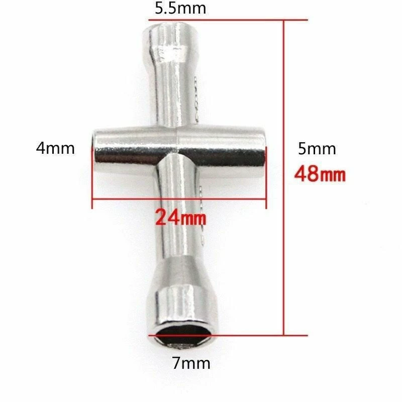 ARRIS Mini Cross Socket Wrench M2 / M2.5 / M3 / M4 Nuts for RC Drift Mini Car