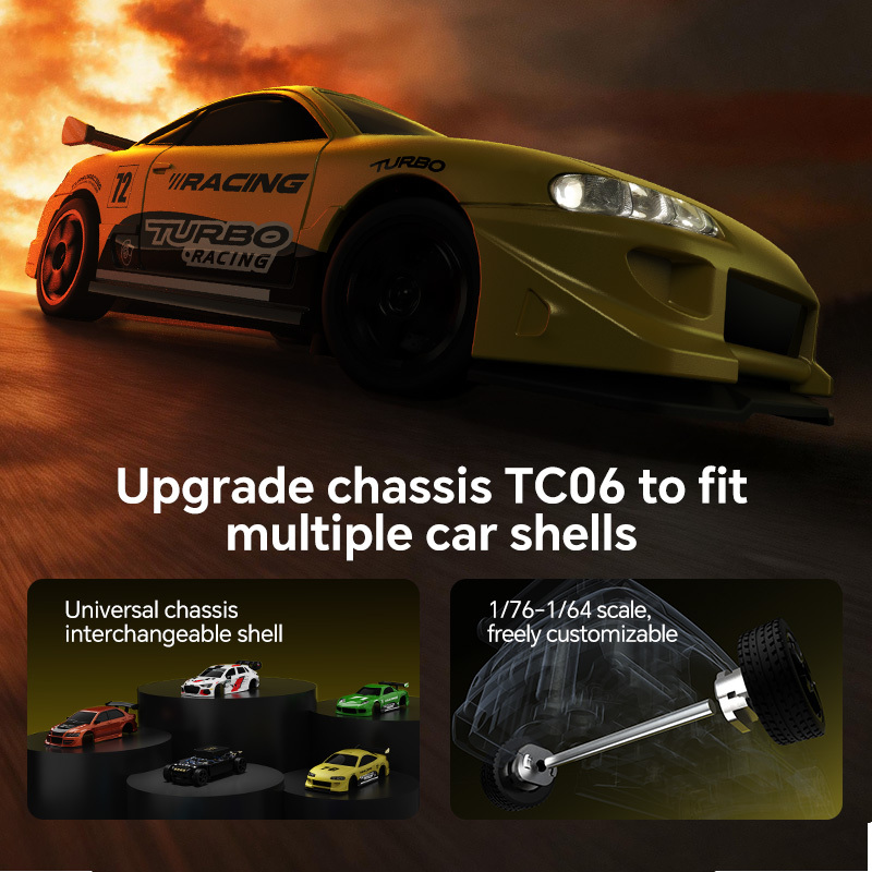 Turbo Racing 2026 Version C72 1:76  RC Racing Drift RWD Remote Controller Sports Car RTR