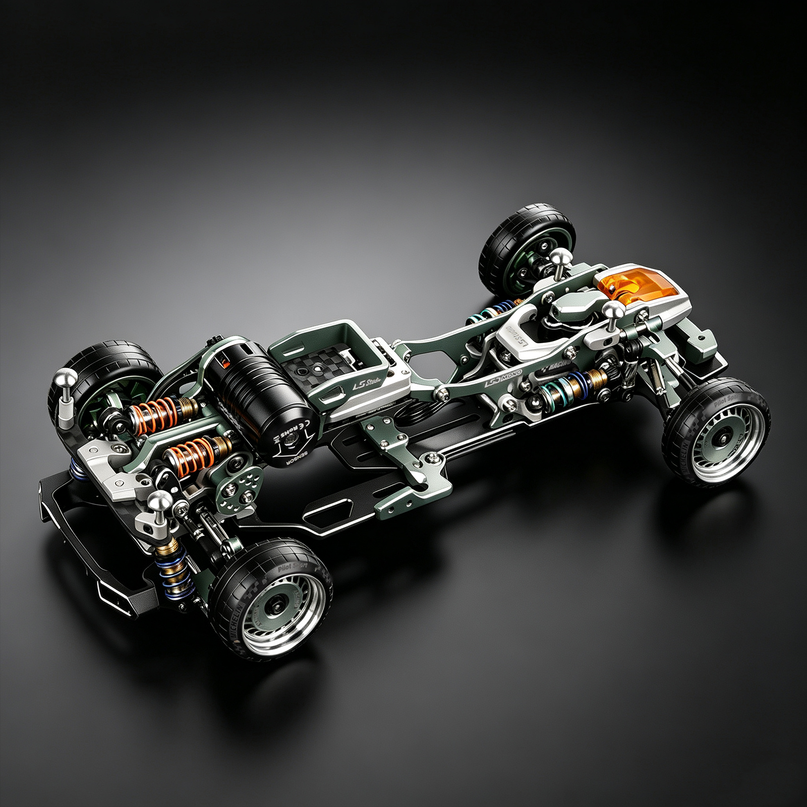 LSD Mono Full OP Version 1/24 Rear-Wheel RC Drift Car Chassis