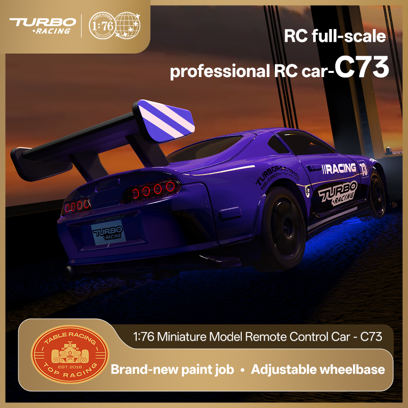 Turbo Racing C73 1:76 Scale 2.4G Sports Mini RC Racing Car RTR - Purple