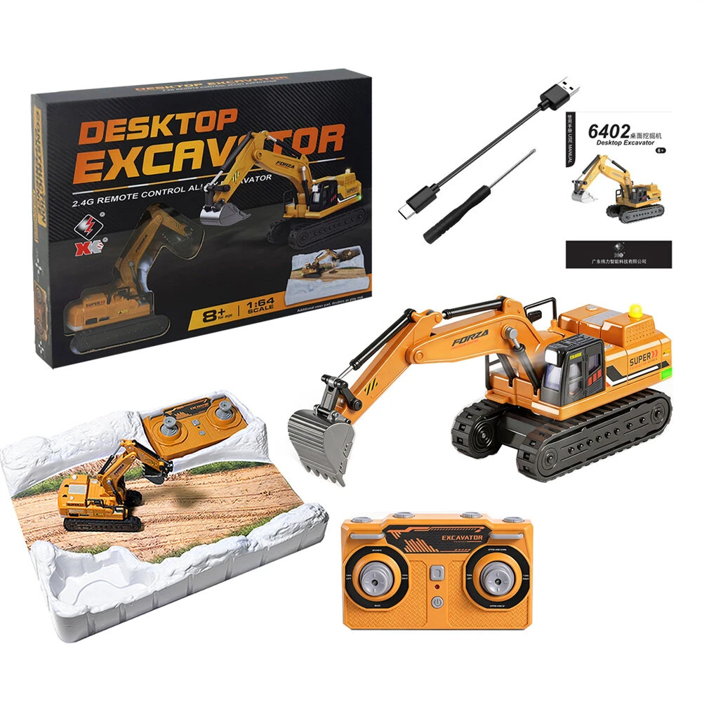 WLtoys 6402 1/64 2.4G  Alloy Mini RC Excavator 340° Rotation Desktop Toys RTR