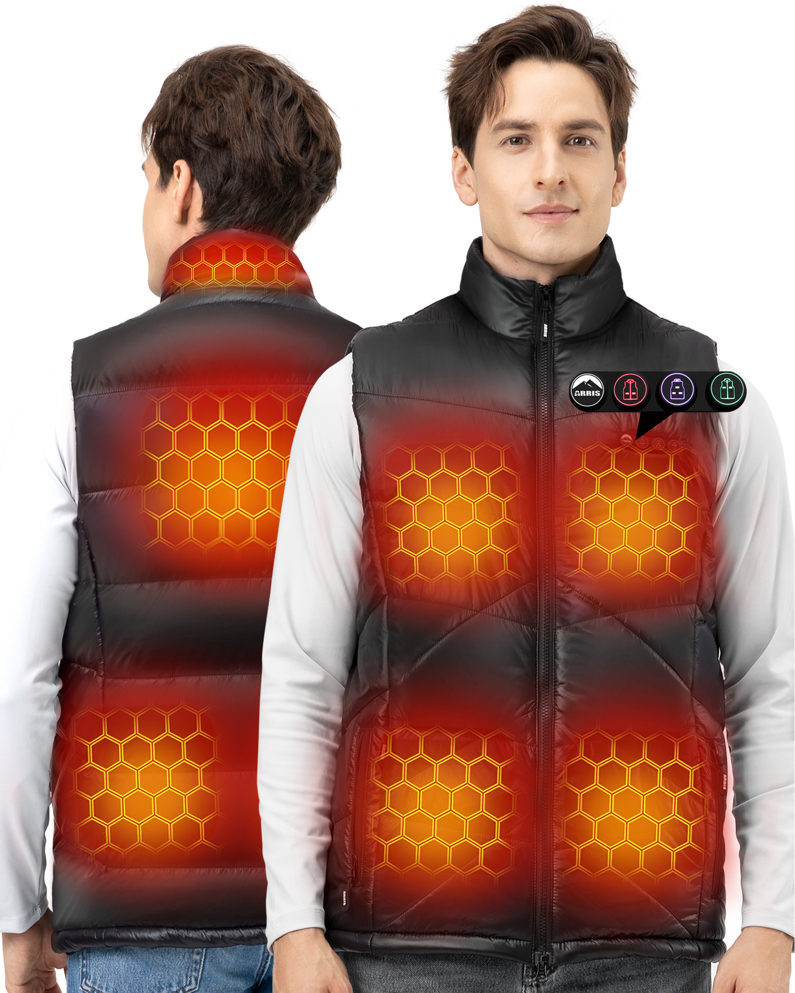 Lightweight Heated Vest for Men, Rechargeable Heating Vest w/ 7.4V Battery for Outdoor Hiking Hunting
