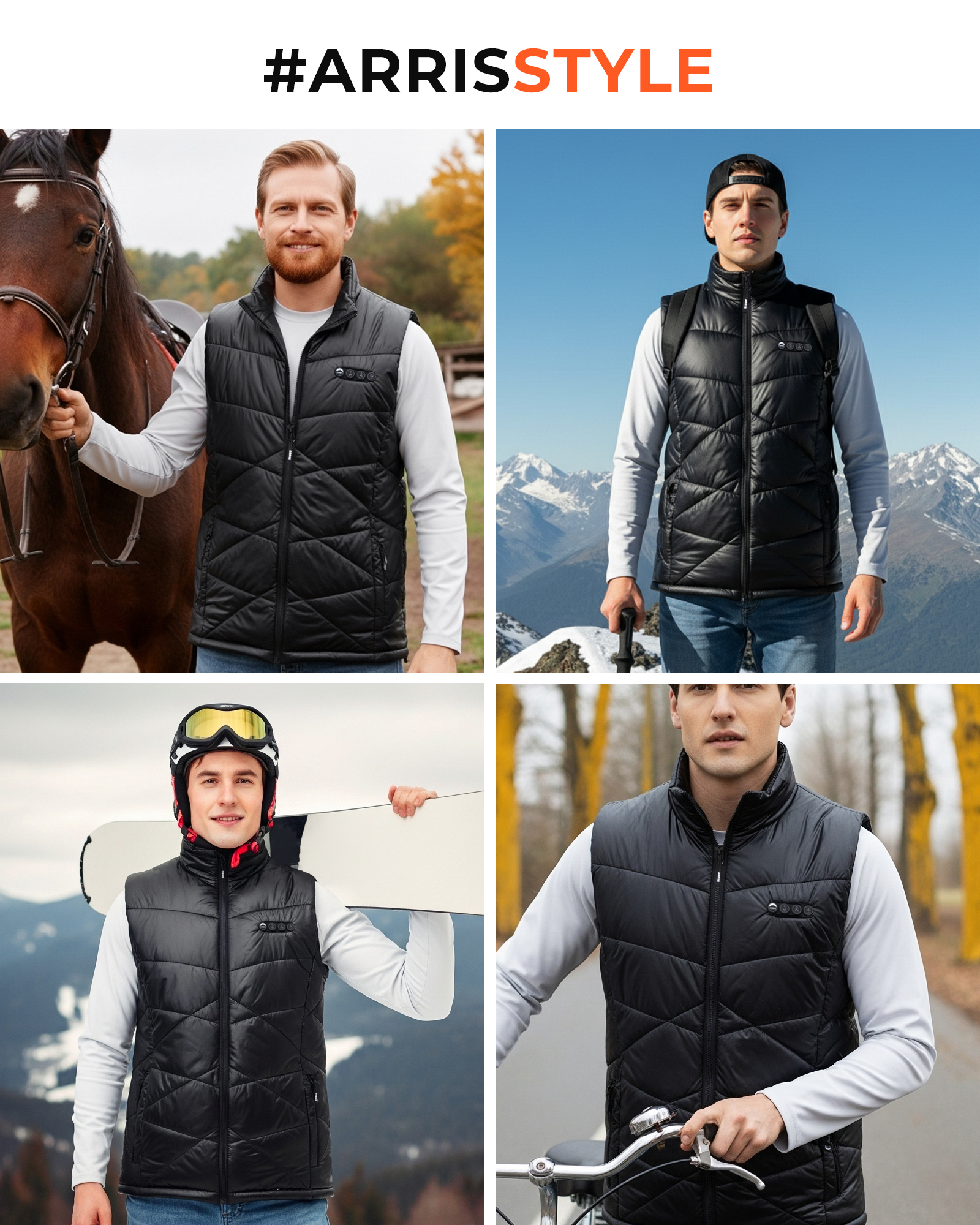 Lightweight Heated Vest for Men, Rechargeable Heating Vest w/ 7.4V Battery for Outdoor Hiking Hunting