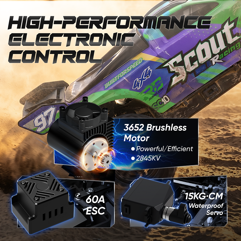 JIUSI 1:10 SC10 4WD High Speed Off-Road RC Truck Car RTR with 3S 3000mah Battery 80KM/H