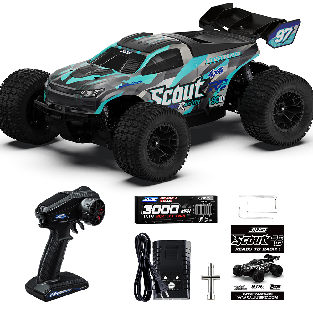 JIUSI 1:10 SC10 4WD High Speed Off-Road RC Truck Car RTR with 3S 3000mah Battery 80KM/H