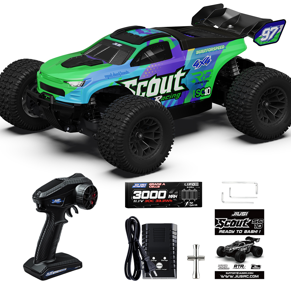 JIUSI 1:10 SC10 4WD High Speed Off-Road RC Truck Car RTR with 3S 3000mah Battery 80KM/H