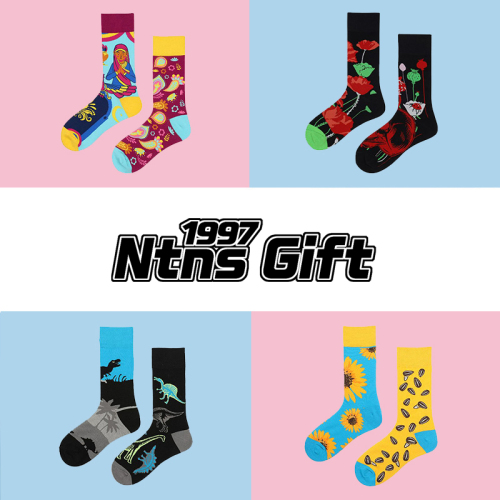 Unisex combed cotton jacquard gift unpaired socks