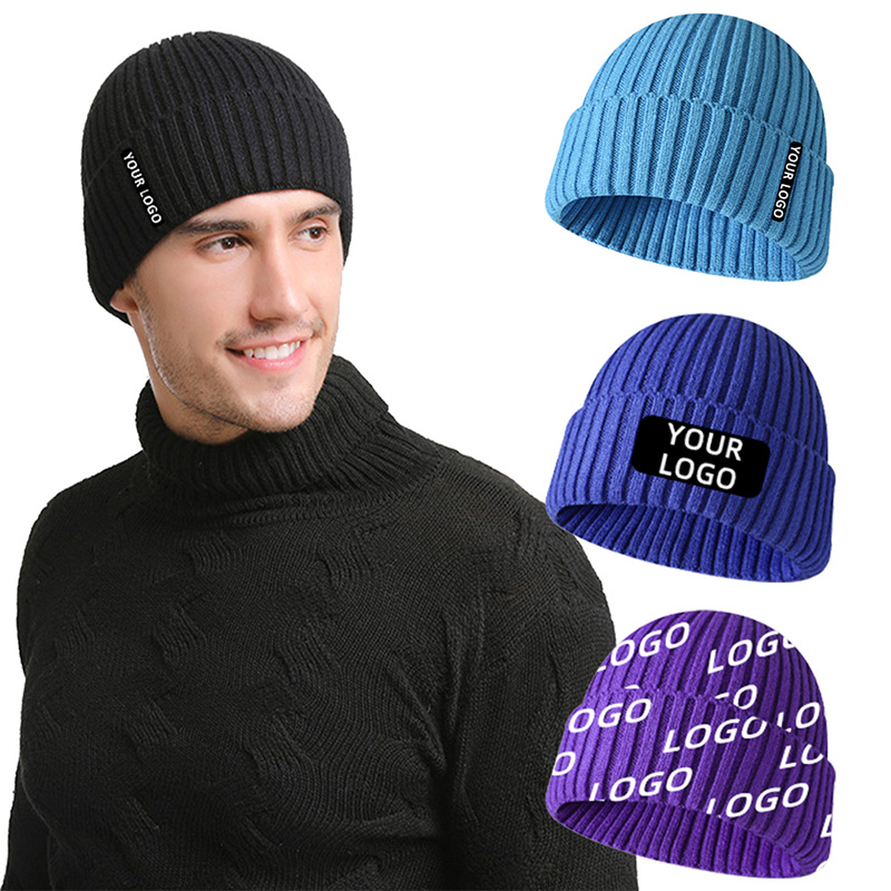 Custom embroidery LOGO unisex knitted beanie hat