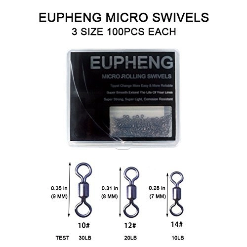 Eupheng 150pcs Quick Change Fly Fishing Snaps Stainless Steel, Fishing swivels, Fast Easy & Secure, Hook Snaps for Flies, Jigs, Lures, Great Value Pac