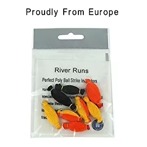 Riverruns 8pcs NF Perfect Strike Indicators Nature Fiber,4 Color 2 Size Hand Tied by European Fly Fishing Specialists,Floating Fly Fishing Nymphs&amp;Dry