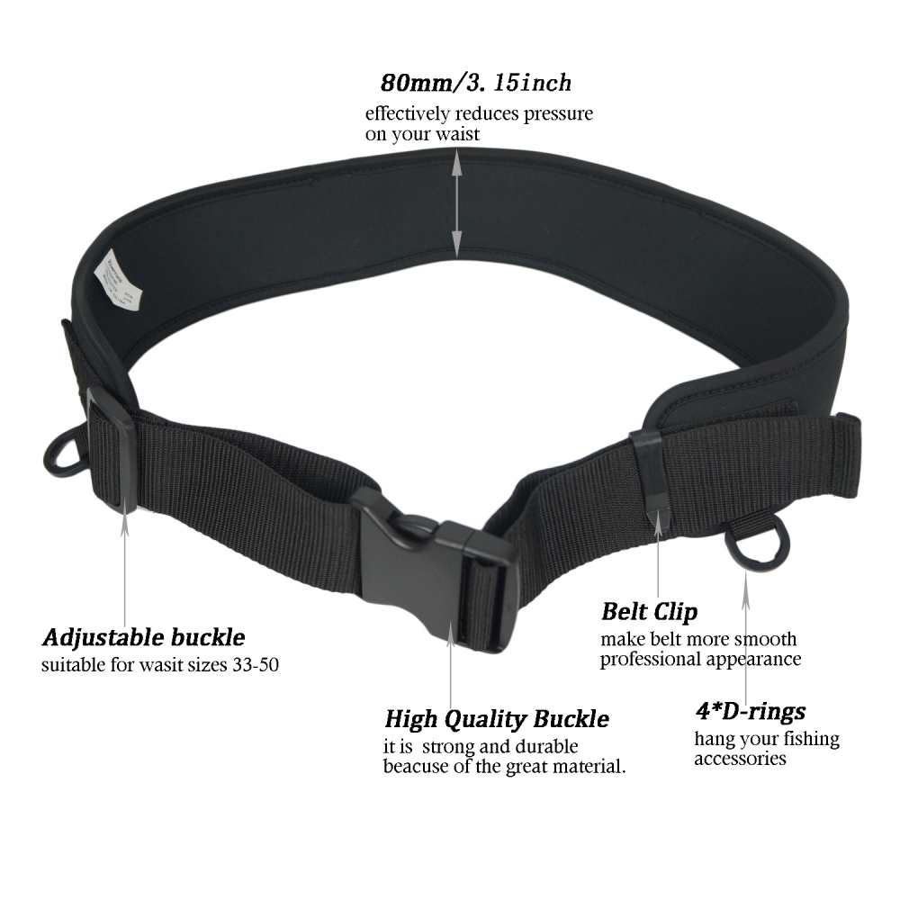 Riverruns Fishing Wading Belt 3.15in (8cm) Wide Adjustable Wader Belt for Fly Fishing Surf Casting Kayak Fishing Accessories Wader Straps.