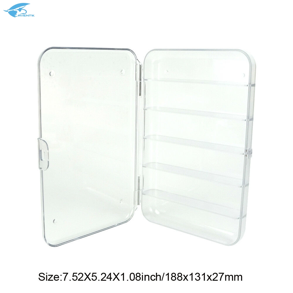 Aventik Fly Fishing Boxes Super Slim Transparent Design Magnetic Pad  Compartments Tackle Foam Boxes 7.3X3.8X0.5inch
