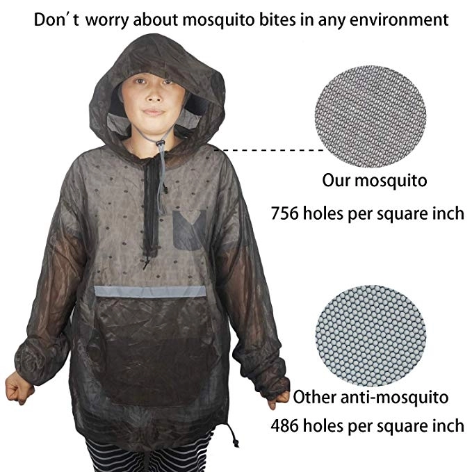 Aventik New Midge Mosquito Jacket Super Fine Mesh Super Light, Easy Repack One Size For All, Reflective Strip More Safe Cool UV Protection Great Desig