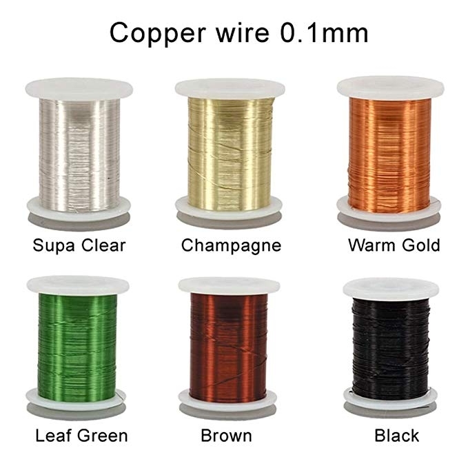 Riverruns 6 Color/Set Non-tarnishing Ultra Copper Wire 0.1mm, 0.2mm Super Realistic Fly Tying Material Proudly from Europe Great Choices for Larve Nym
