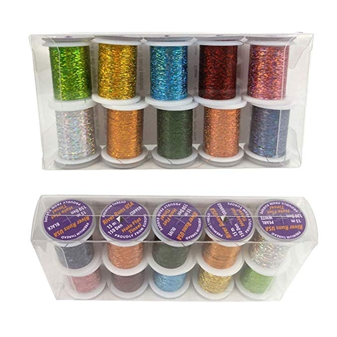 Riverruns Micro Glint Nymph Thread, Holo Flat Tinsel, Fluo Thread Fly Tying Material Proudly from Europe Trigger to The Fish