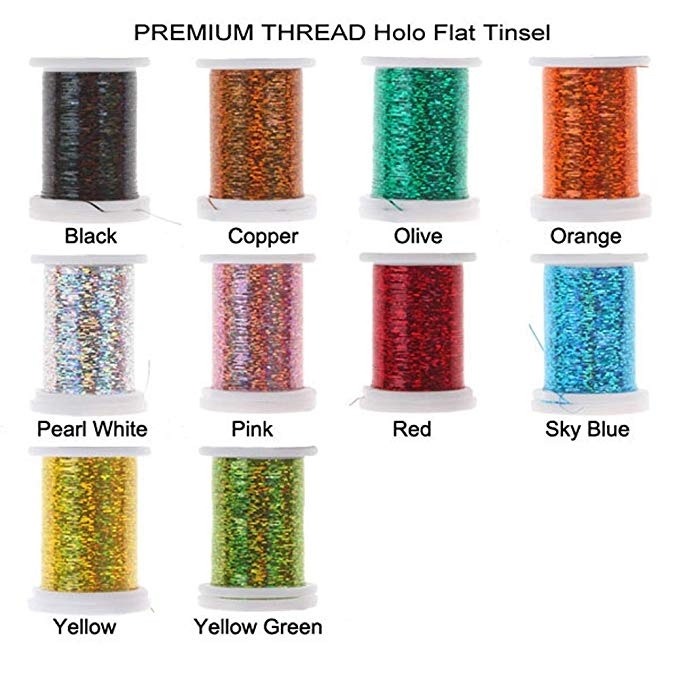 Riverruns Micro Glint Nymph Thread, Holo Flat Tinsel, Fluo Thread Fly Tying Material Proudly from Europe Trigger to The Fish