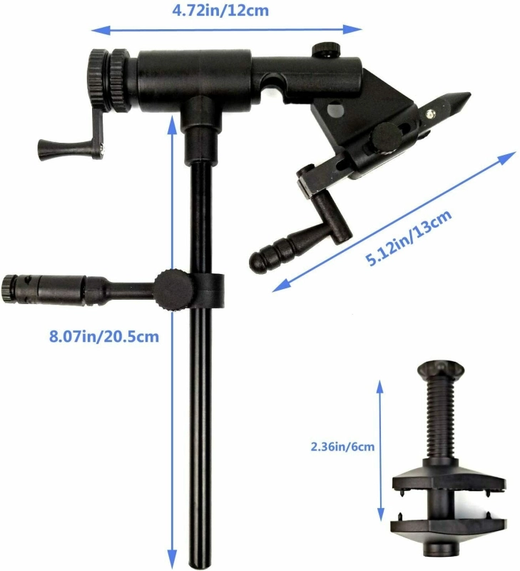 Rotary Fly Tying Vise with Jaw Balanced and Truly Extendable