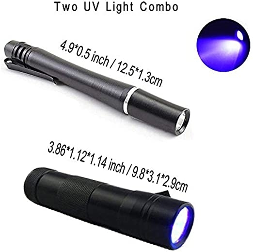 Aventik Two Power Light, One 12 LED Fishing Light + one 395nm Wavelength Fishing Pen Light Fly Tying for Bodies and Wings