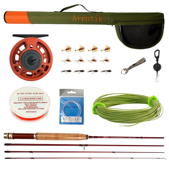 Aventik Fly Fishing Combo Fly RodLarge Arbor Fly Fishing Reel with Line Kit Fishing Rod Combo