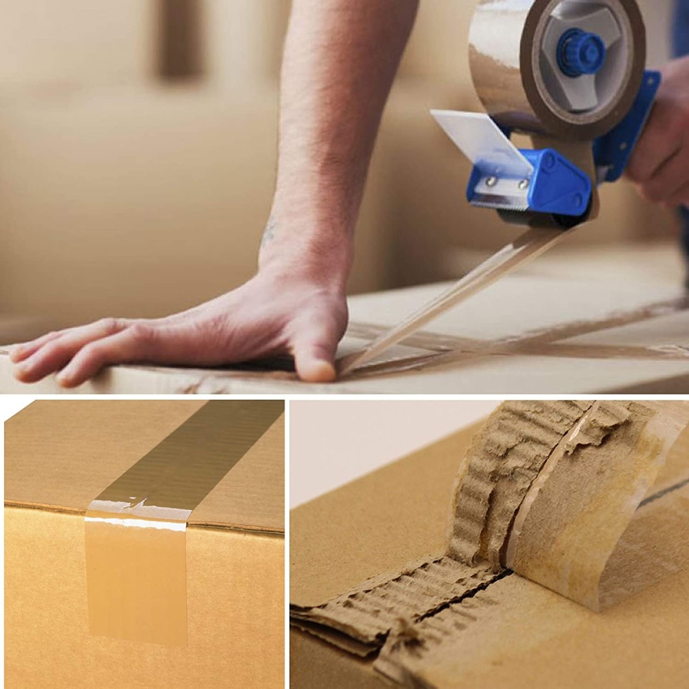 EDSRDRUS Tapes& Glue Heavy Duty Packaging Tape with Dispenser, Ultra Strong Eco-Friendly and Non-Toxic, Great for Packing, Shipping & Moving