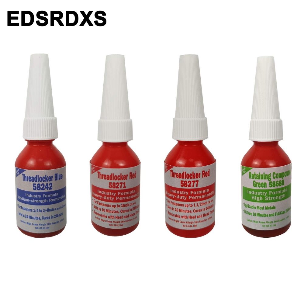 EDSRDXS 4 in 1 Threadlockers & Retaining Compound Combo Pack for Threads, Nuts, Bolts and Snap Rings Holding and Protection, Ball Bearing Holding Dura