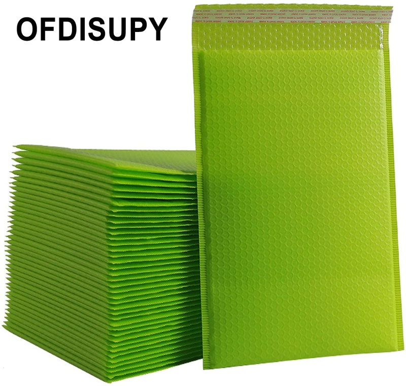 OFDISUPY Self Seal Colored Padded Envelopes Waterproof Envelopes, Tear-resistant self-adhesive envelope, lightweight and versatile (Green, 8.5