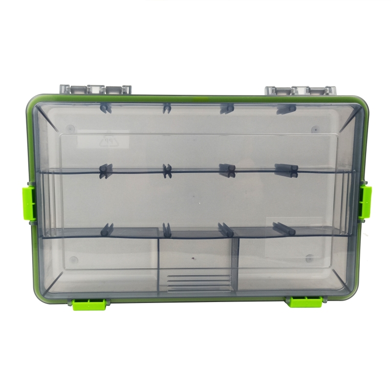 2PACK Aventik Waterproof Fishing Tackle Boxes Storage Trags Organizer Box Transparent Adjustable Dividers Hold Terminal Fishing Tackle and Lures Boxes