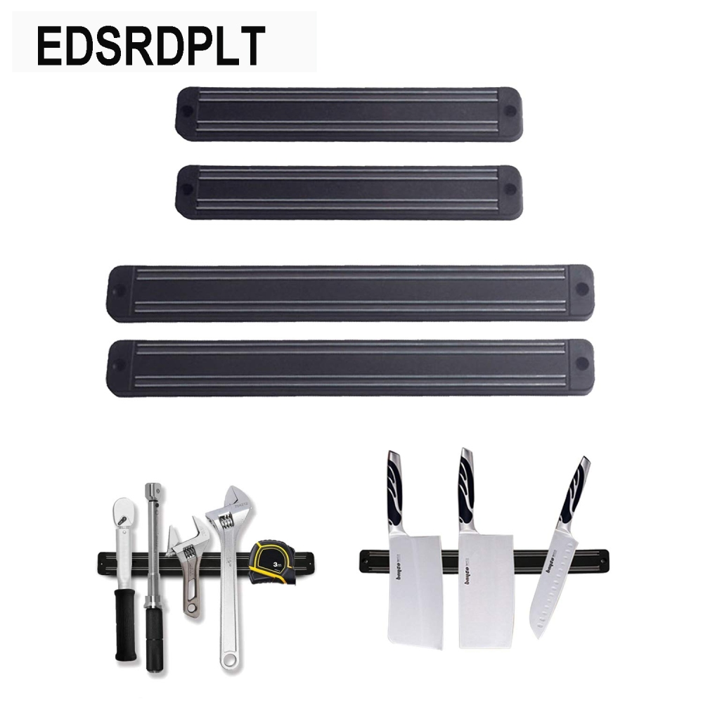 EDSRDPLT 8 Inch 2 Pack& 12 Inch 2 Pack Powerful Magnetic Knife Holder, Kitchen Knife Magnetic Strip Strips, Rust Free Multipurpose Magnetic Knife Rack