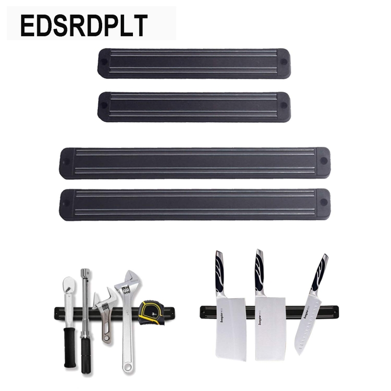 EDSRDPLT 8 Inch 2 Pack&amp; 12 Inch 2 Pack Powerful Magnetic Knife Holder, Kitchen Knife Magnetic Strip Strips, Rust Free Multipurpose Magnetic Knife Rack