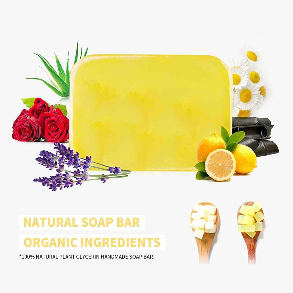 EDSRDLUZ 6pcs Total 21oz Natural Handmade Bar Soap with Vegetable Glycerin & Organic Ingredients, Deeply Clean and Moisture, Transparent Face Soap
