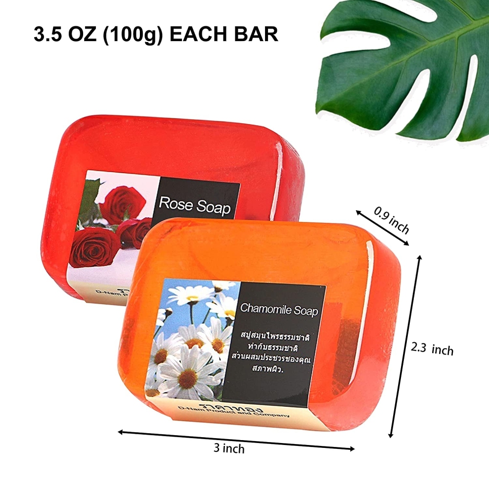 EDSRDLUZ 6pcs Total 21oz Natural Handmade Bar Soap with Vegetable Glycerin & Organic Ingredients, Deeply Clean and Moisture, Transparent Face Soap