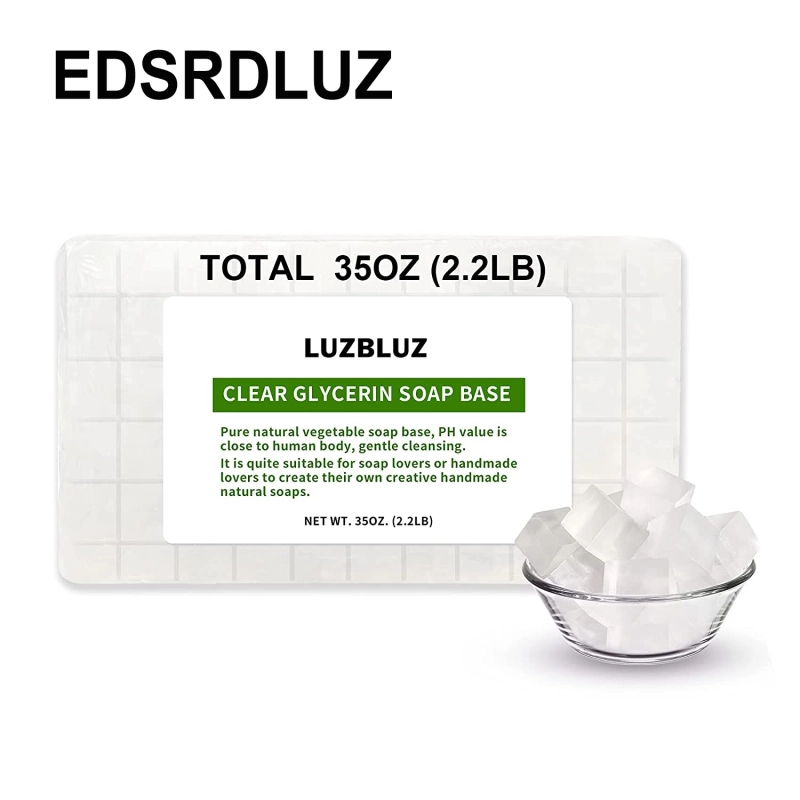 EDSRDLUZ 2.2lb Clear Glycerin Soap Base DIY Handmade Soap with Vegetable Glycerin & Organic Ingredients Transparent Melt&Pour Soap Base for Soap Makin