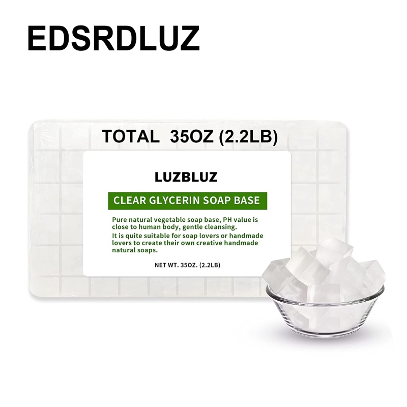 EDSRDLUZ 2.2lb Clear Glycerin Soap Base DIY Handmade Soap with Vegetable Glycerin &amp; Organic Ingredients Transparent Melt&amp;Pour Soap Base for Soap Makin