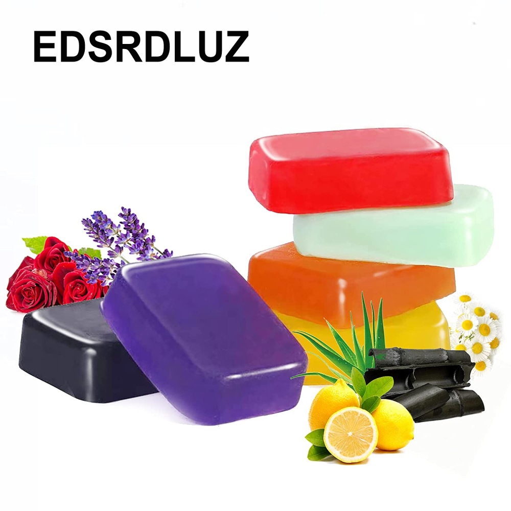 EDSRDLUZ 6pcs Total 21oz Natural Handmade Bar Soap with Vegetable Glycerin & Organic Ingredients, Deeply Clean and Moisture, Transparent Face Soap