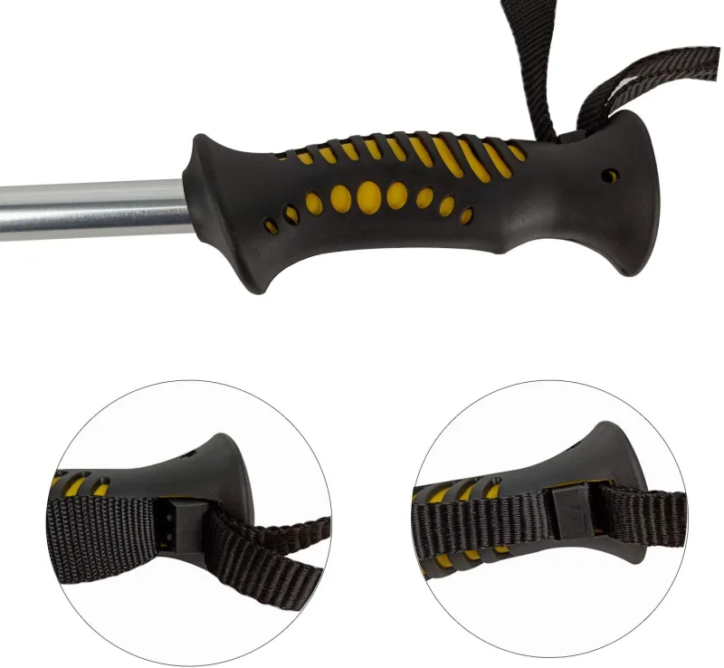 Aventik Fold-able Wading Staff Water Depth Safety Warning Sign Coated Stainless Steel Core T7075 Aluminum Body Corrosion Resistance