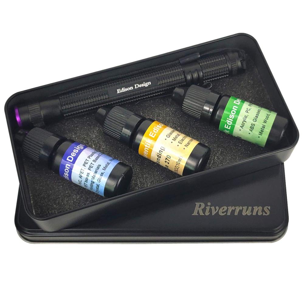 Riverruns Bonding and Welding Glue Super UV Glue Plastic, Glass and Metal UV Glue with Pen Light Most Versatile Application